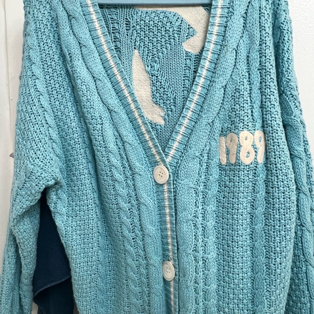 Taylor Swift Teal Cable Knit Cardigan 1989